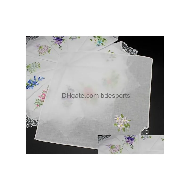 vintage pure cotton handkerchief girl napkin embroidered women napkin embroidered butterfly lace flower handkerchief home tableware