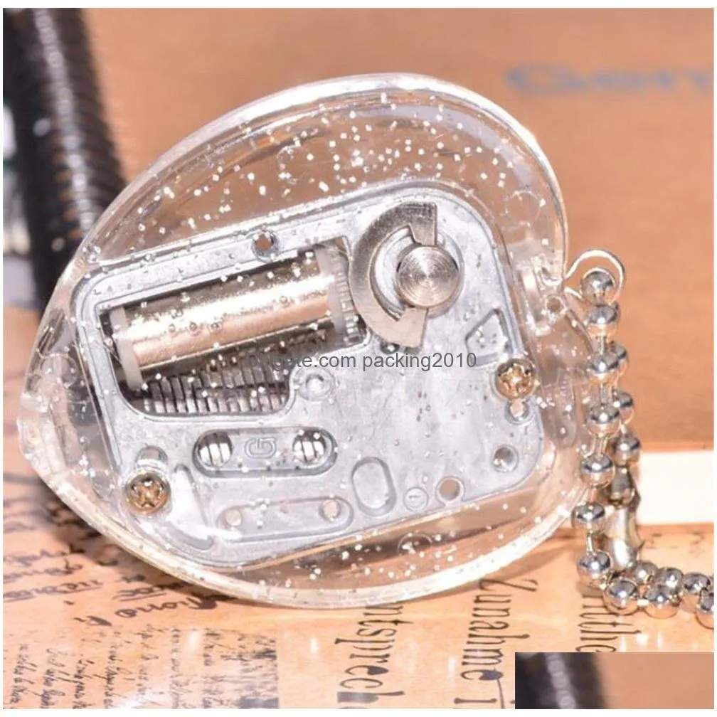 movement diy play set mechanical music boxes acrylic kids christmas toys home decor handy crank music box keychain xb1