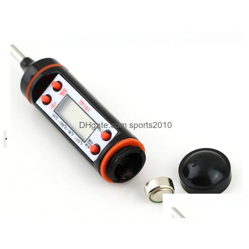 digital cooking food probe meat household thermometer gauge kitchen bbq 4 buttons stainless steel food cooking bbq meat steak probe bar