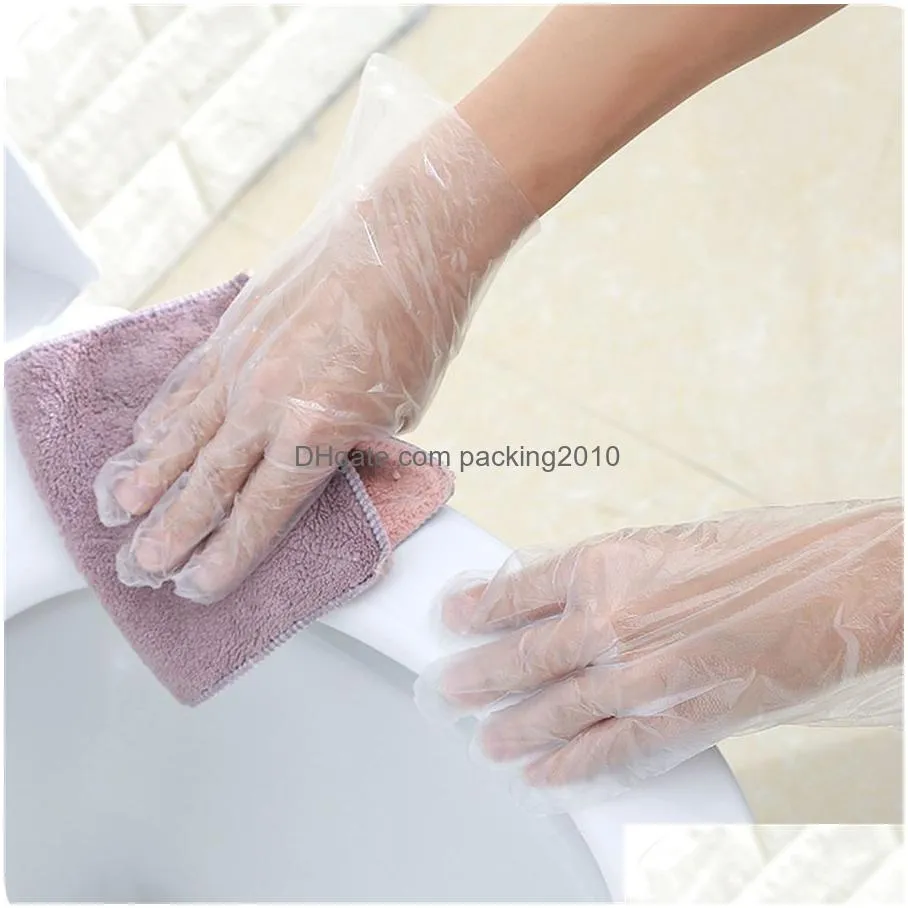 100pcs/bag plastic disposable gloves food prep gloves for kitchen cooking cleaning food handling kitchen accessories xbjk2003