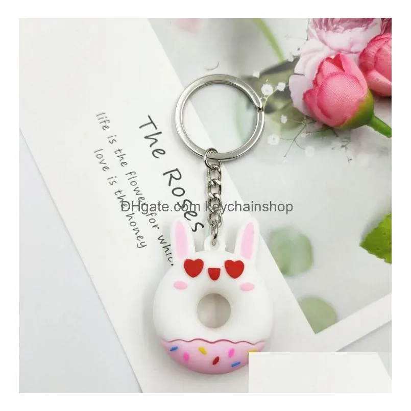 cartoon  keychain pvc soft plastic key chain for car bags pendant valentines day gift