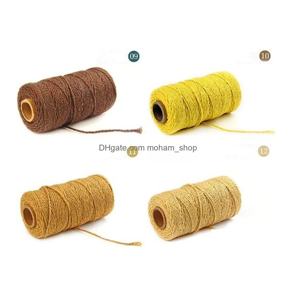 100m long/100yard pure cotton twisted cord rope crafts macrame artisan string high quality home decorative