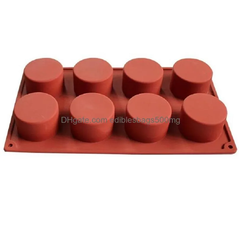 8 holles cake pastry baking round jelly gummy soap muffin mousse cake tools silicone pudding mold kd1