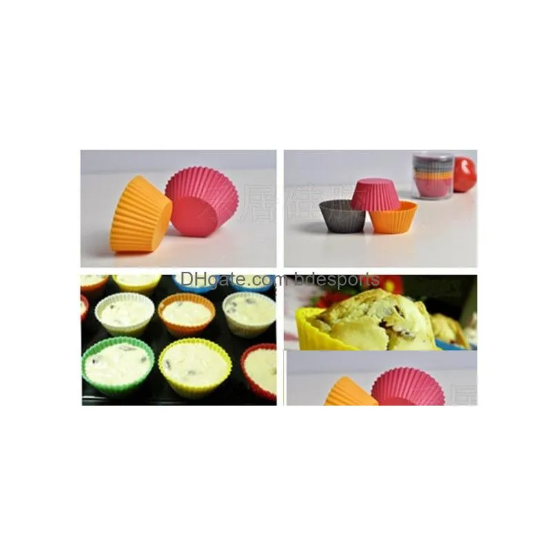 round shape silicone jelly baking mold 7cm muffin cup cake cups cupcake