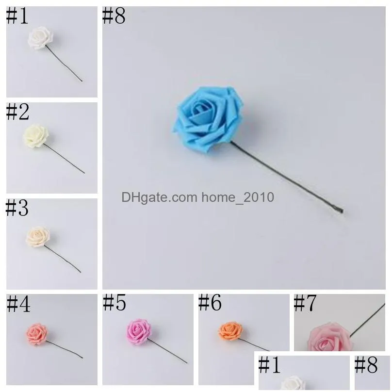 rose fake flowers foam flower head flower real touch material artificial flower wedding bouquet party supplies 19 designs bt230