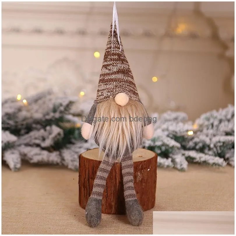 handmade santa tomte gnome christmas tree pendants hanging ornaments year xmas home party decoration jk2009xb