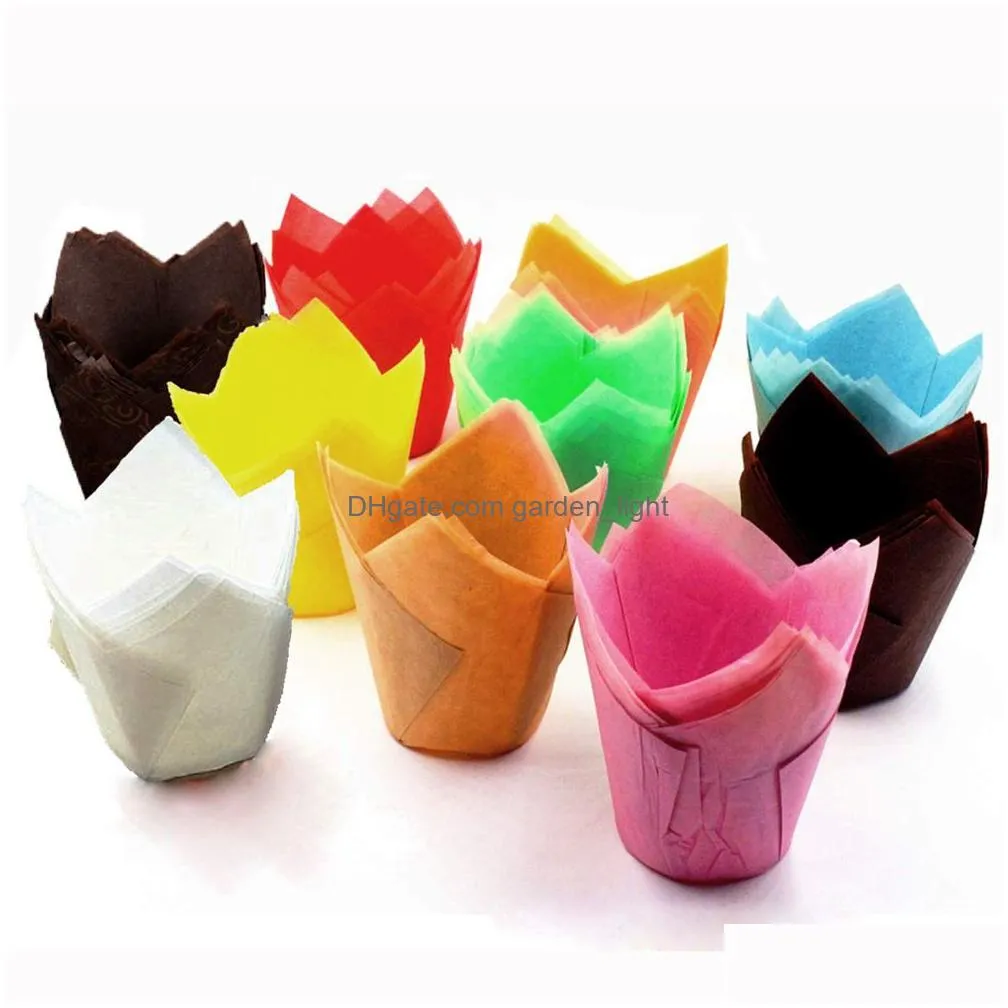 tulip baking cups parchment paper cupcake muffin liner wrappers for weddings birthdays baby showers party xbjk2203