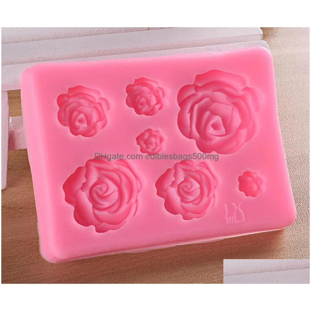  dining rose flowers silicone mold cake chocolate mold wedding cake decorating tools fondant sugarcraft cake mold