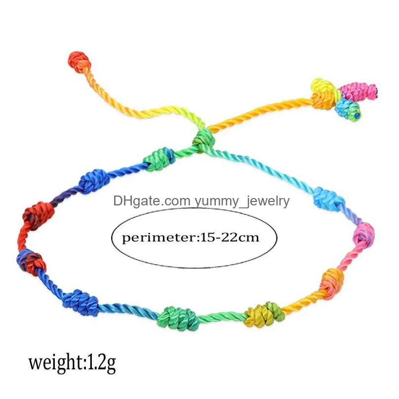 knotted cross bracelets handmade religious gifts multicolor 7 knots red string couple friendship bracelet