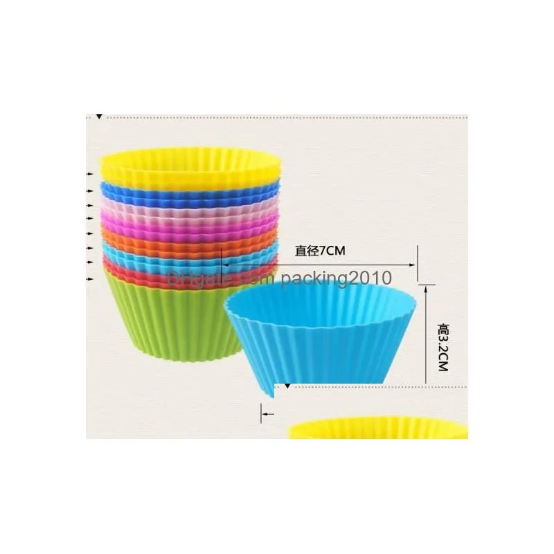 7cm silica gel liners baking mold silicone muffin cup baking cups cake cups cupcake kd1