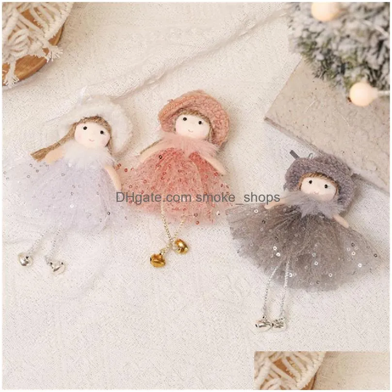 christmas tree pendant hanging angel girl doll xmas ornaments holiday party garden decoration kids gift xbjk2109