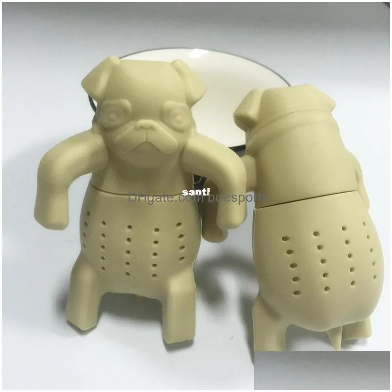 lovely tea strainers pug in a mug silicone tea infuser kawai portable dog xb1