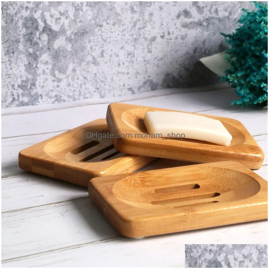 natural bamboo soap dish shower soap tray holder plat dry cleaning soap holder eco-friendly bathroom accessories xbjk2006