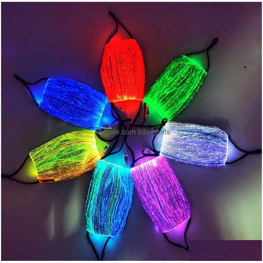 7 colors luminous led face masks for christmas party festival masquerade rave mask fashion glowing mask with filter