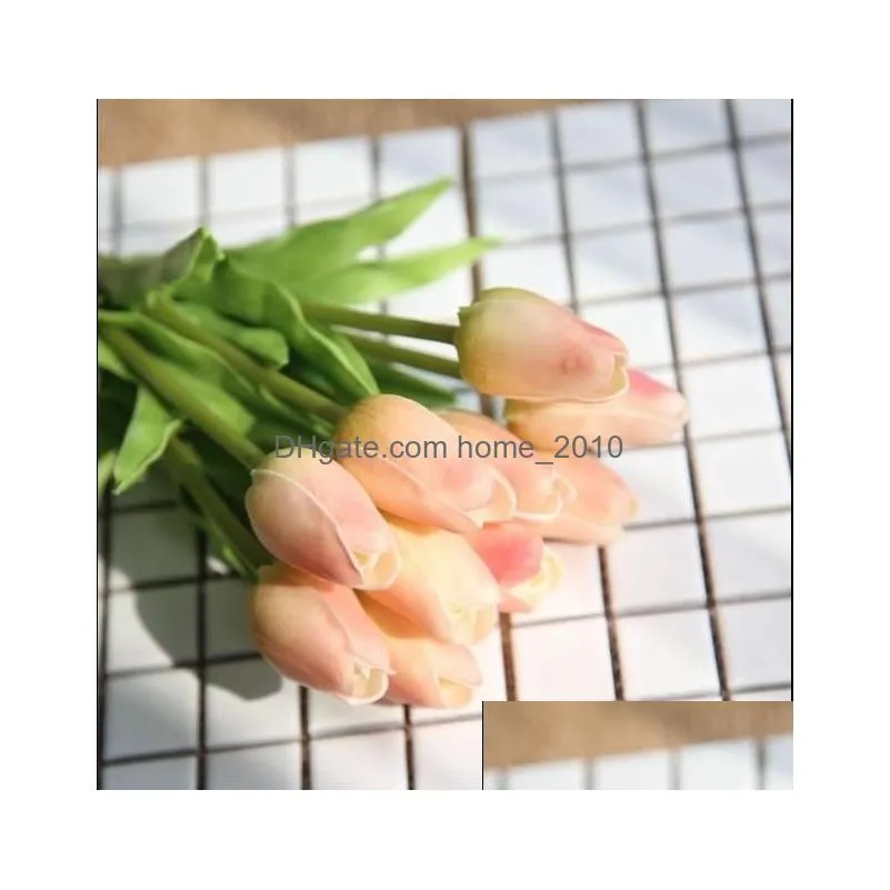 fake flowers tulip fake flowers real touch material artificial flower home wedding decoration party supplies 32cm 12 designs bt231