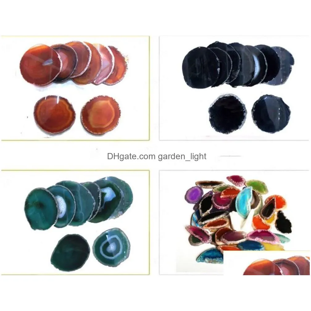 factory arts crafts pendants agate coasters for drinks crystal stone coaster geode decorative gifts non-skid 3-3.8 kd1