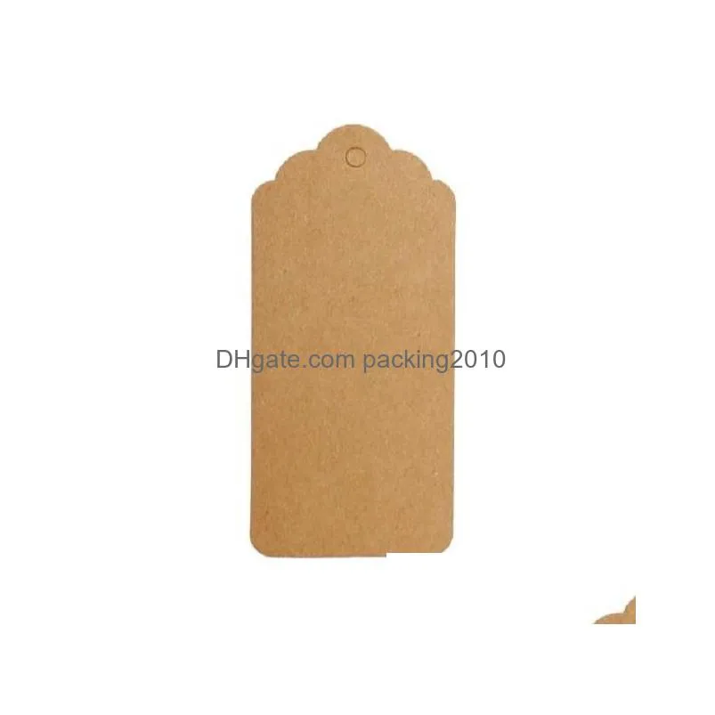 9x45 cm retro gift tag message cards kraft tag tags table card scallop kraft blank hang tag