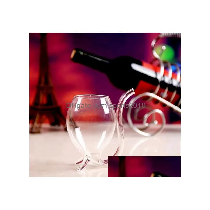 wine cup 300ml white with tube straw gift unique creative drinkware wine glasses kitchen dining bar xb