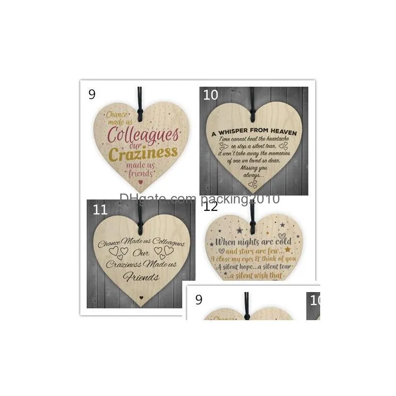 xmas wooden love christmas chip hanging gift plaque pendant heart shape letter friendship wine bottle decor pendant tags xb1