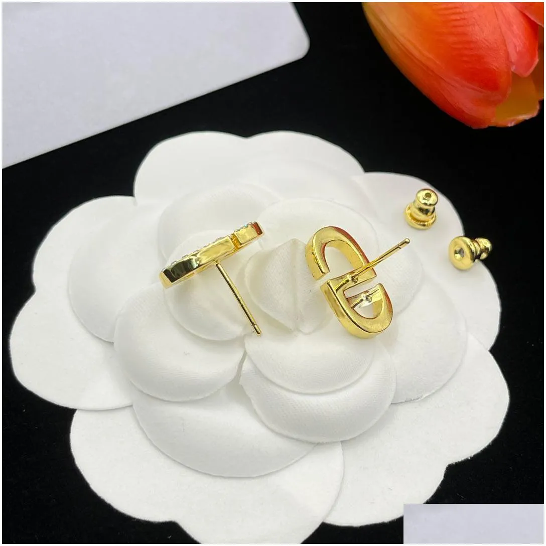 golden pearl earrings simple letter design commuting versatile temperament earrings fashion romantic wearing accessories design