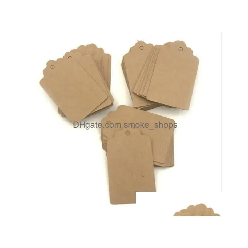 5x3 cm 350gsm scallop kraft blank hang tag retro gift tag table number cards kraft tags xb1