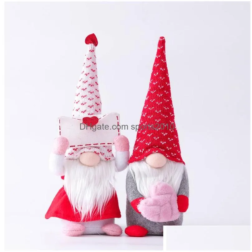 valentines day gift mr mrs handmade swedish tomte gnomes plush faceless santa doll ornaments home table decor jk2101xb