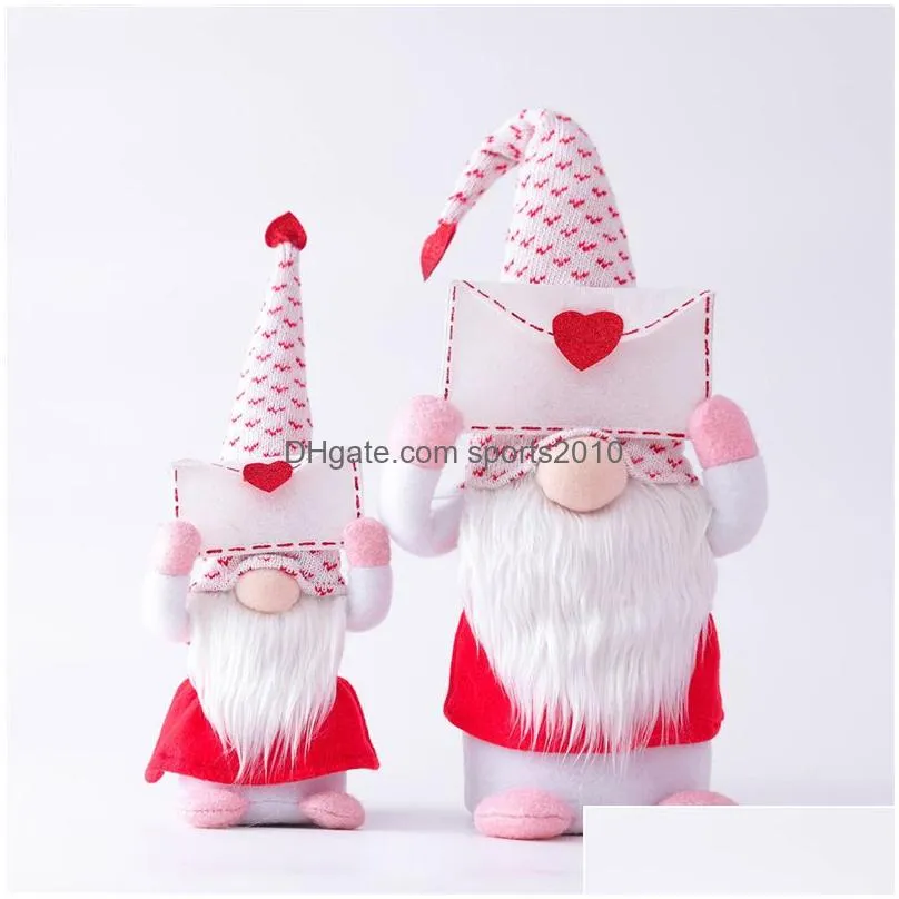 valentines day gift mr mrs handmade swedish tomte gnomes plush faceless santa doll ornaments home table decor jk2101xb