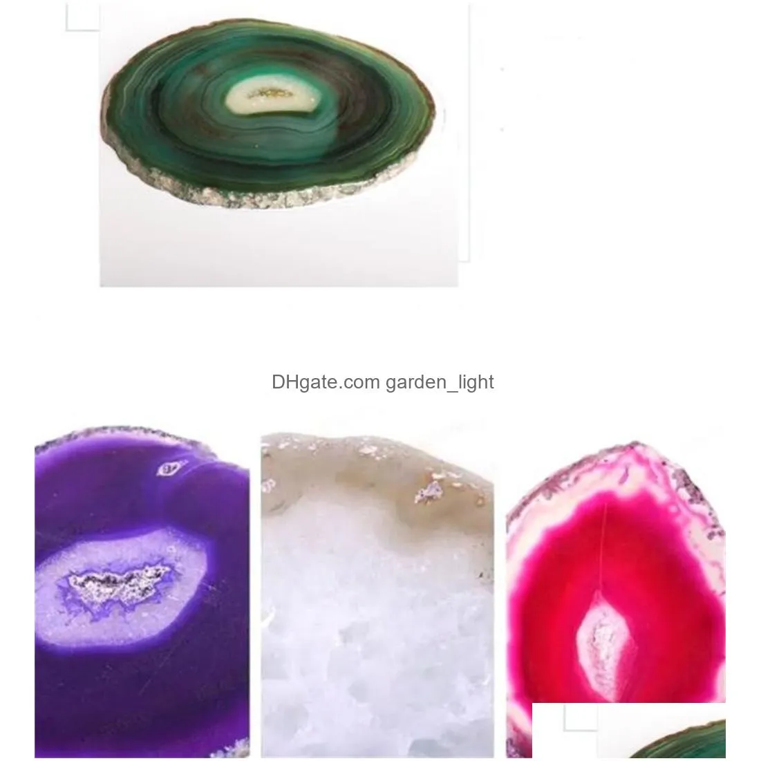 factory arts crafts pendants agate coasters for drinks crystal stone coaster geode decorative gifts non-skid 3-3.8 kd1