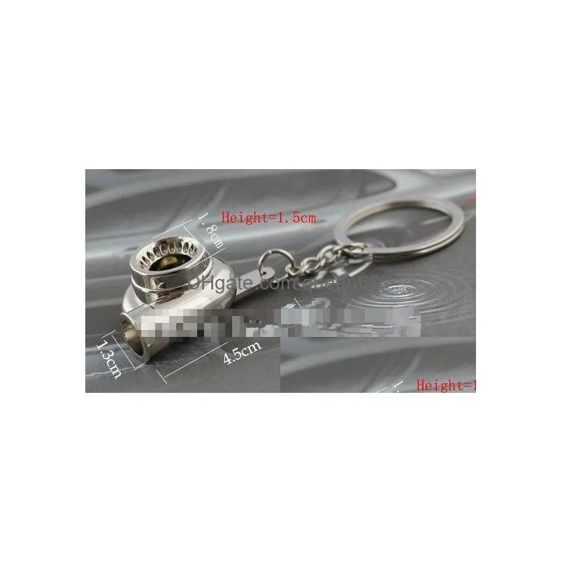 creative hot spinning turbo turbine turbocharger key chain ring key for key ring