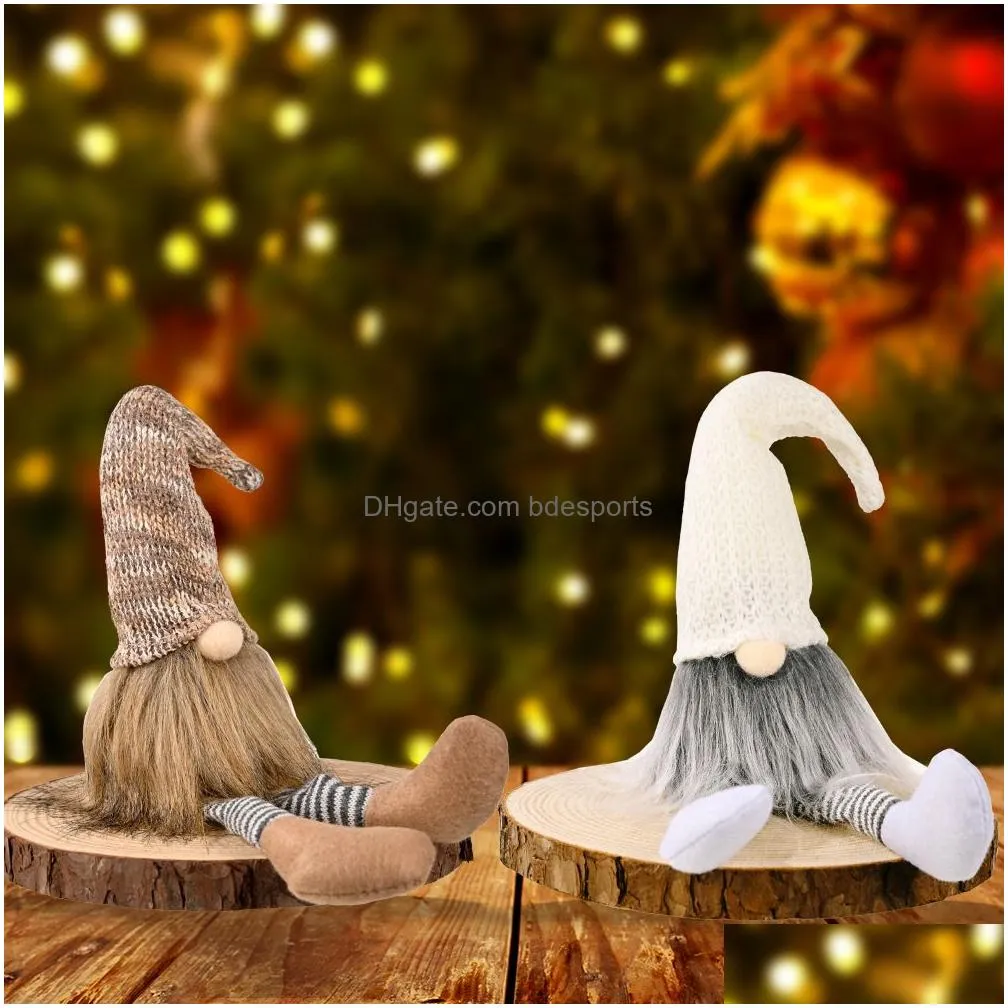 christmas gnomes decorations handmade swedish tomte with long legs scandinavian figurine plush elf doll xbjk2108