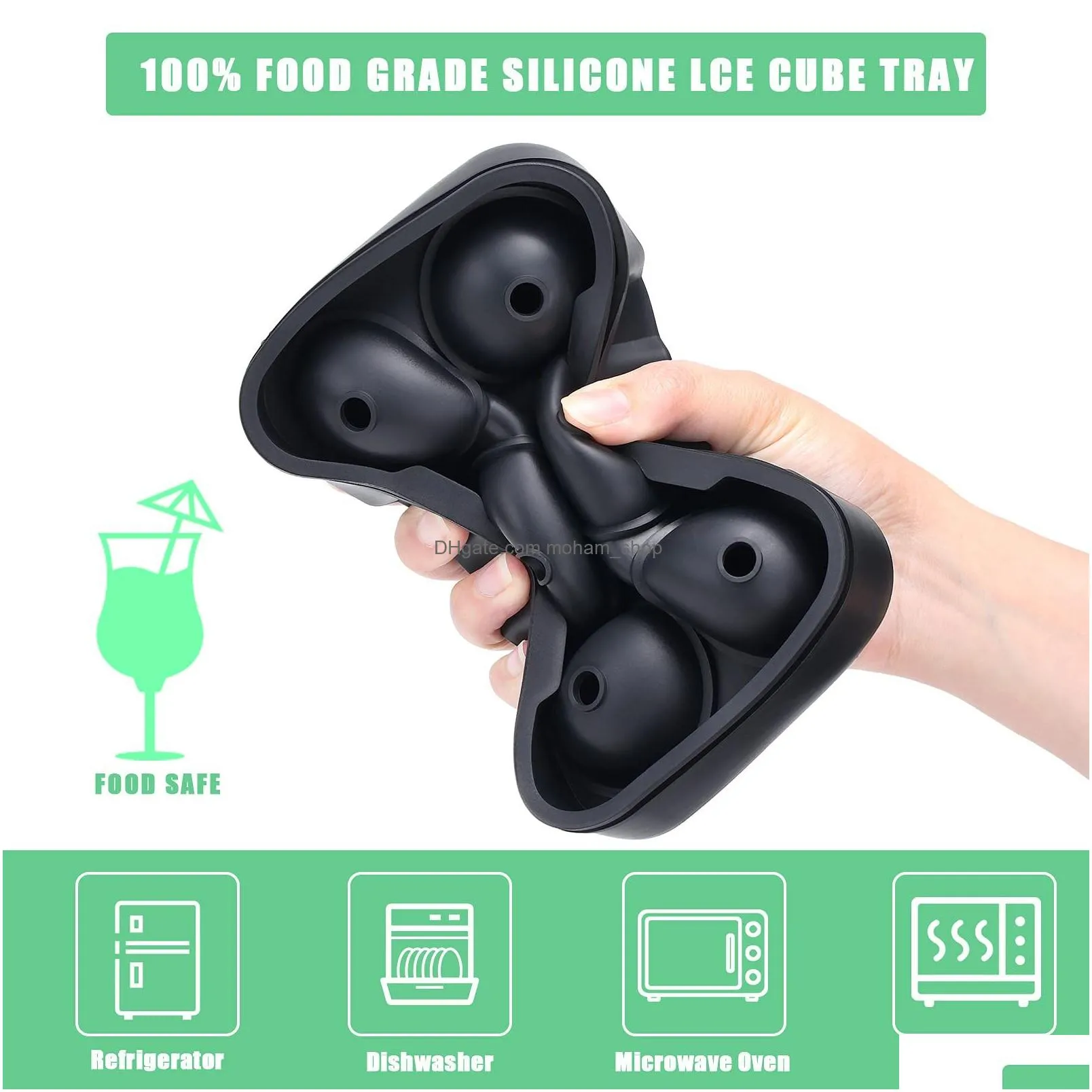 set of 3 silicone ice cube trays with lids cream tools large size mold for whiskey cocktails icecream reusable bpa xbjk2107