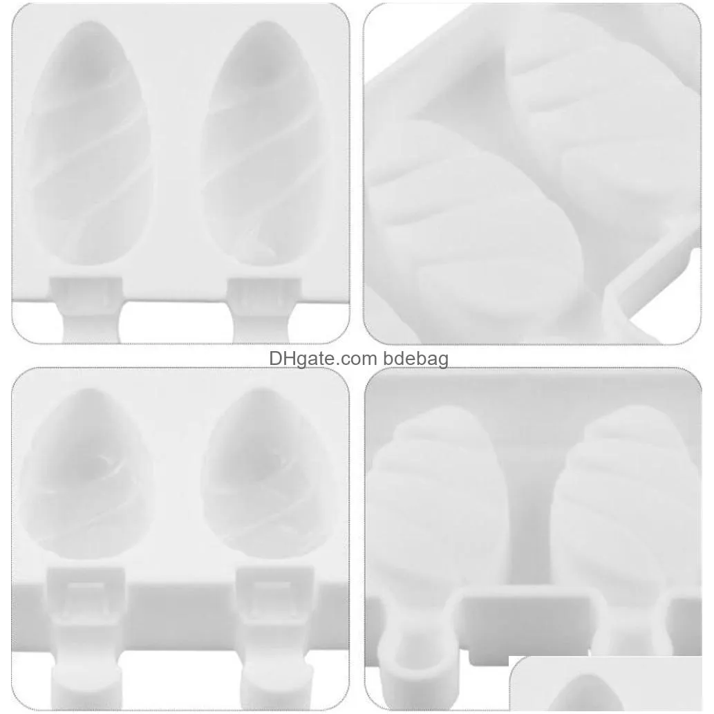 home garden silicone ice cream molds 4 cell ice cube tray food safe popsicle maker diy homemade zer ice lolly mould