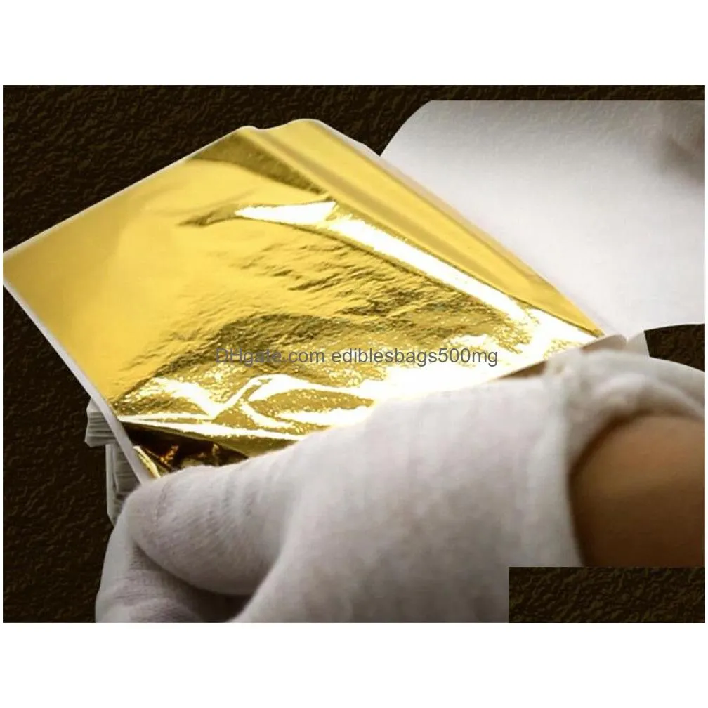 9x9cm 100 sheets practical k pure shiny gold leaf for gilding funiture lines wall crafts handicrafts gilding decoration xb1