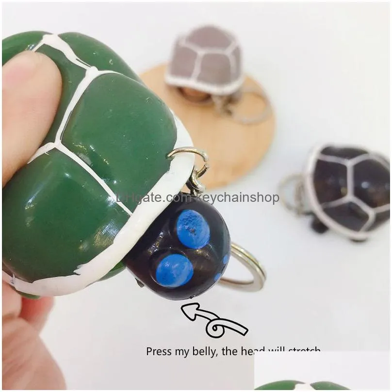 4 colors mosquito repellent toy decompression toy cute turtle animal keychain squeezed silicone toy keychain adult child keychain