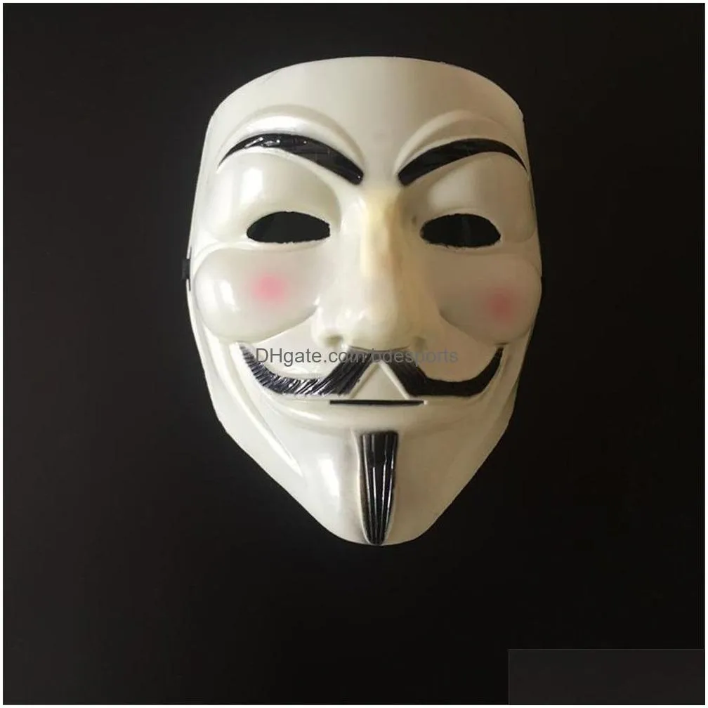 festive vendetta mask anonymous mask of guy fawkes halloween fancy dress costume white yellow 2 colors ph1