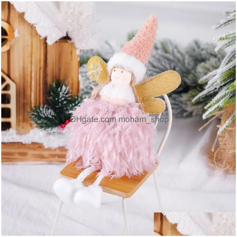 christmas decoration angel doll pendant tree hanging ornaments xmas crafts elves decorations year kids gifts jk2008xb