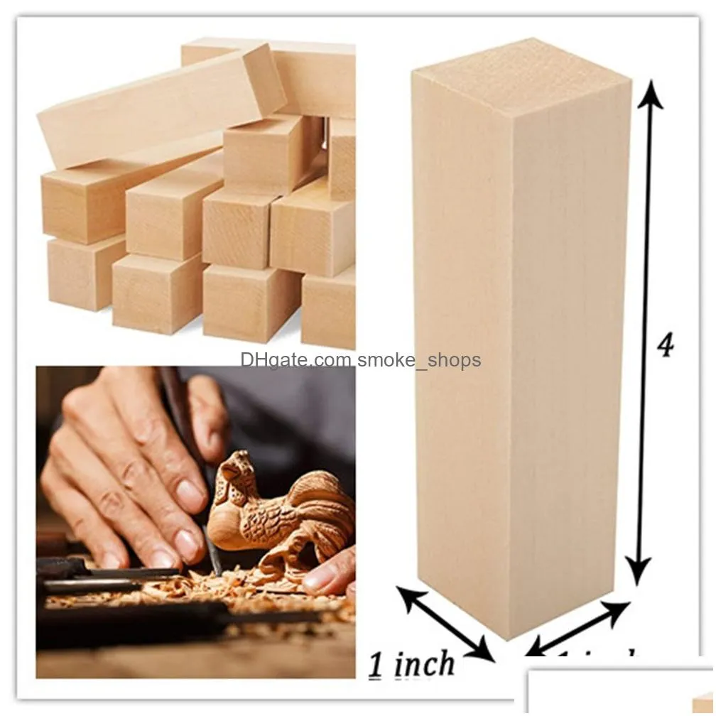 wholesale craft tools basswood carving blocks wood whittling carve kit for beginners unfinished craft widdling kd1