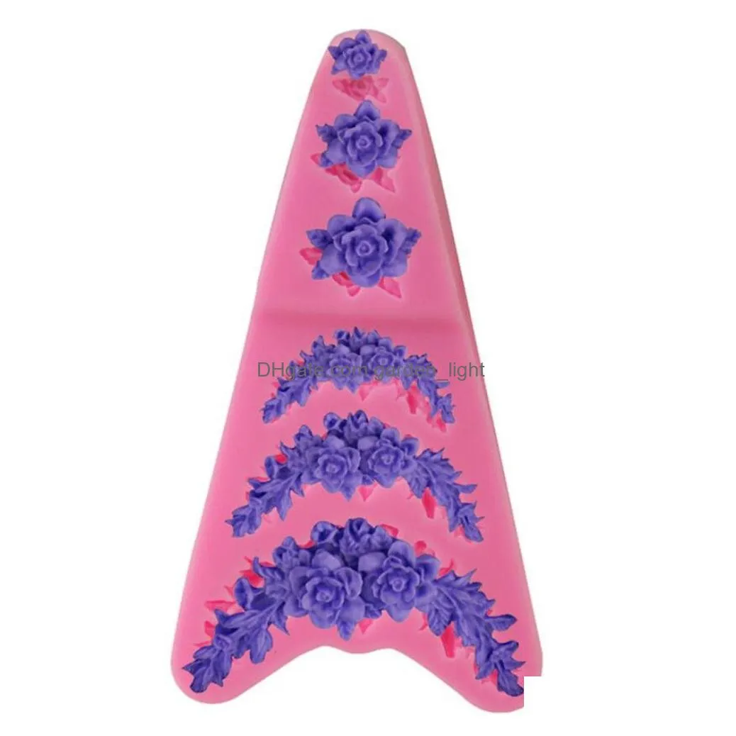 diy sugarcraft flower silicone mould fondant mold wedding cake border decorating tools chocolate gumpaste mold