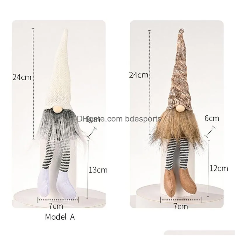 christmas gnomes decorations handmade swedish tomte with long legs scandinavian figurine plush elf doll xbjk2108