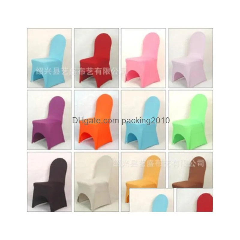 white spandex wedding party chair covers lycra for banquet many color plain flexible kd1