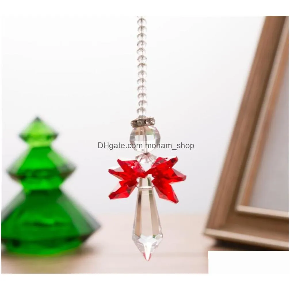 christmas decorations angel car charms happiness faith and love - crystal hanging ornament windows guardian gifts