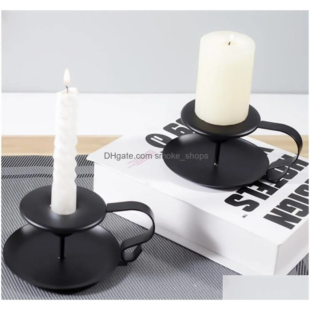 iron taper candle holder black candlestick holders insense stands wedding dinning party decorations