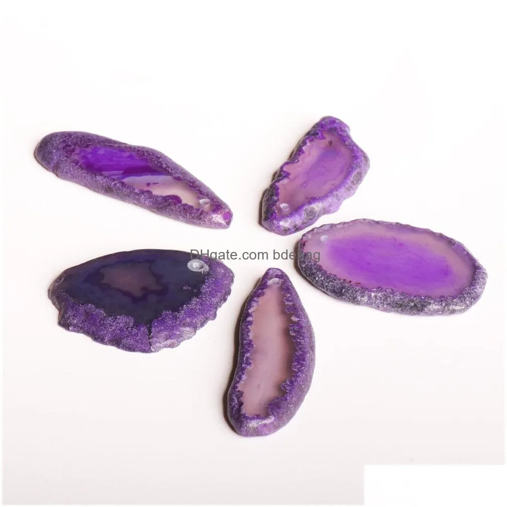 wholesale arts crafts pendants polished agate light table slices geode agate slab cards minerals stone rocks slice with or without top drilled