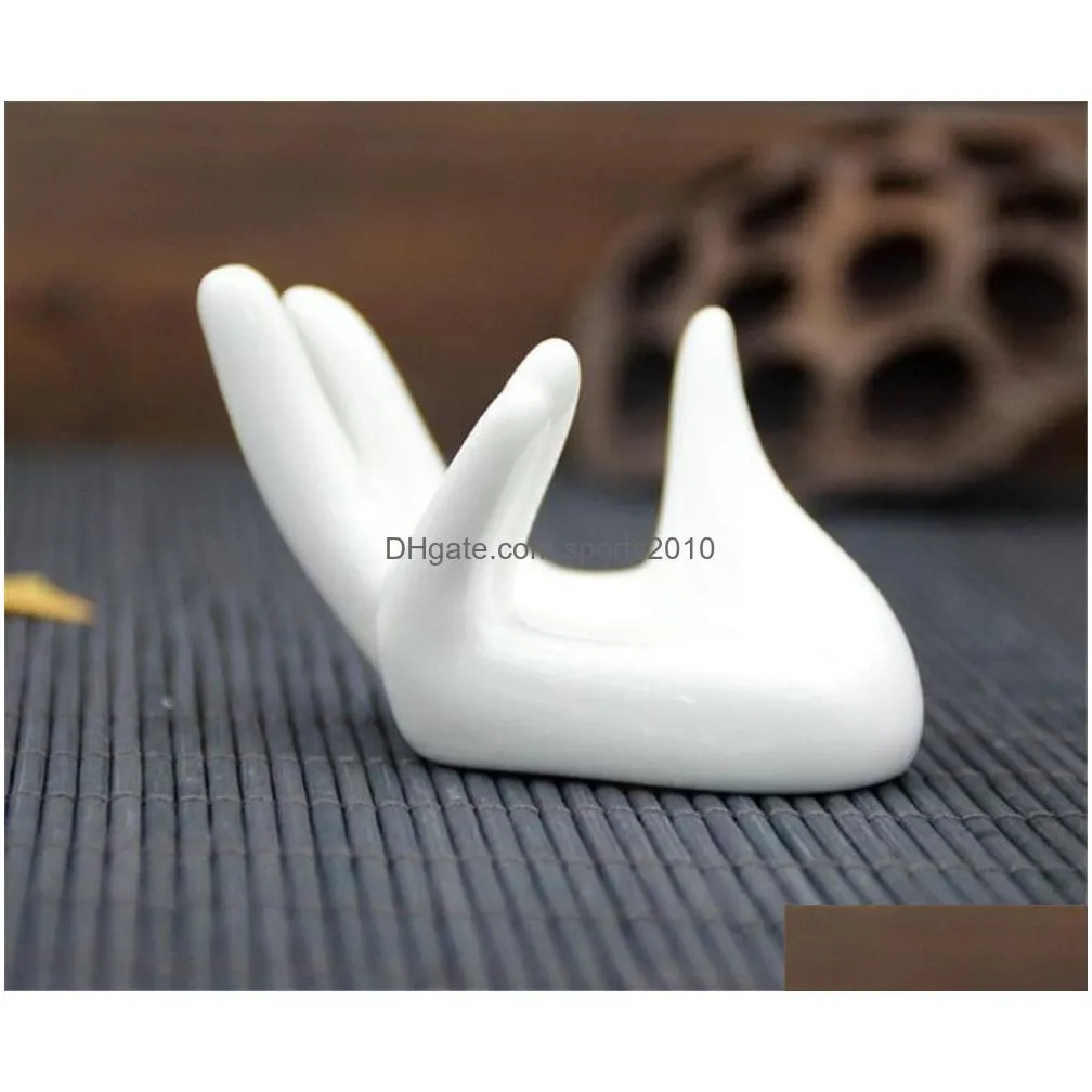 hand shape ceramic egg holder for breakfast ocarina collector photograph display stand home decoration teacup holder