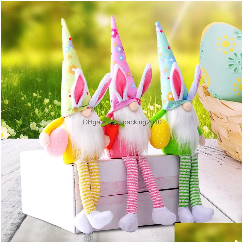 easter bunny gnomes girl room decor gifts elf dwarf home stuffed ornaments rabbit collectible dolls plush figurines jk2102xb