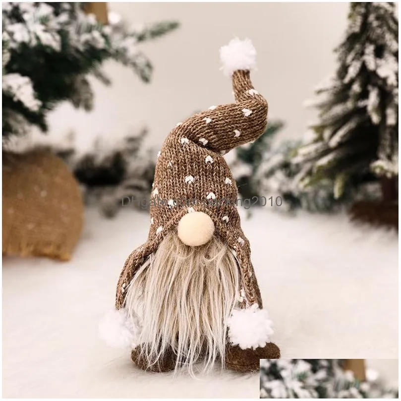 christmas faceless handmade gnome santa cloth doll ornament swedish figurines holiday home garden decoration supplies jk2010xb