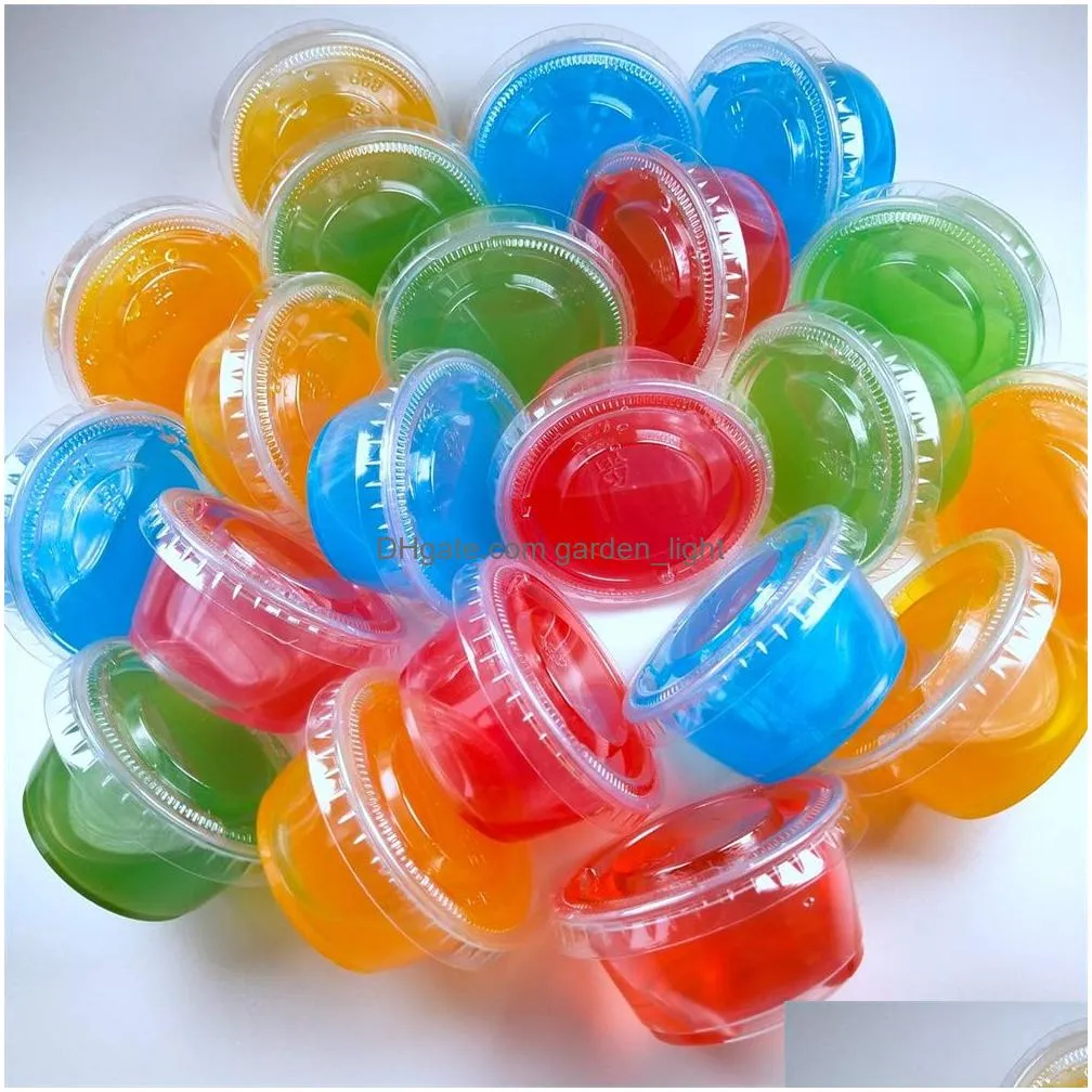 1oz disposable plastic jello s cups with lids souffle portion container 1 ouncec clear box xb1