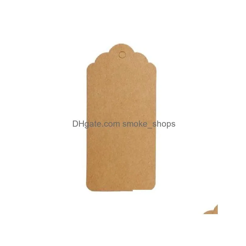 diy craft 9x4.5 cm hang tag retro gift hang tag place card brown white scallop blank card stock price tag xb1