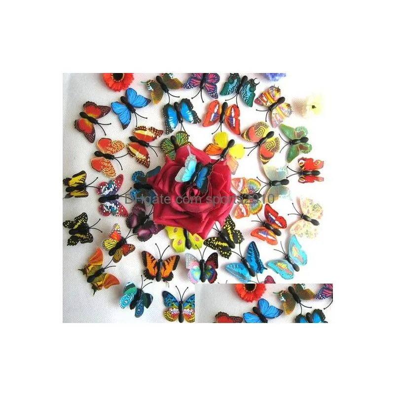 4cm home decoration artificial 3d butterfly fridge magnet sticker refrigerator magnets kd