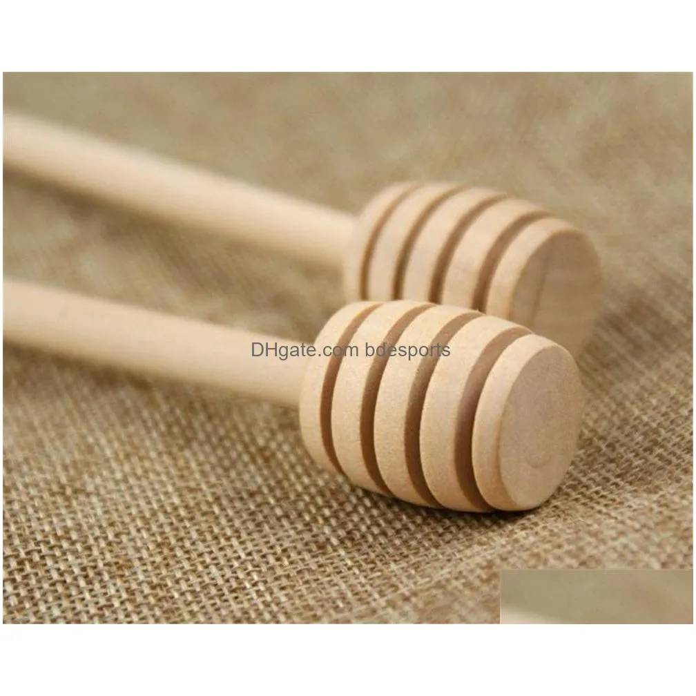 kitchen dining bar 15 cm stirrer wooden honey spoon stick for honey jar long handle mixing stick honey dipper party supply kd1